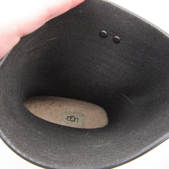 UGG Sienna Rain Boots Black Mid-Calf Gloss Rubber Waterproof Outdoor Women's 9 - Picture 8 of 9